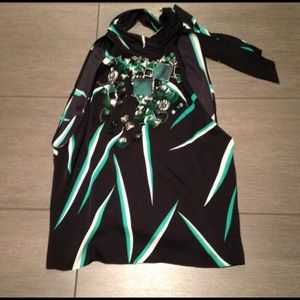 Diane VonFursternbug silk jeweled top